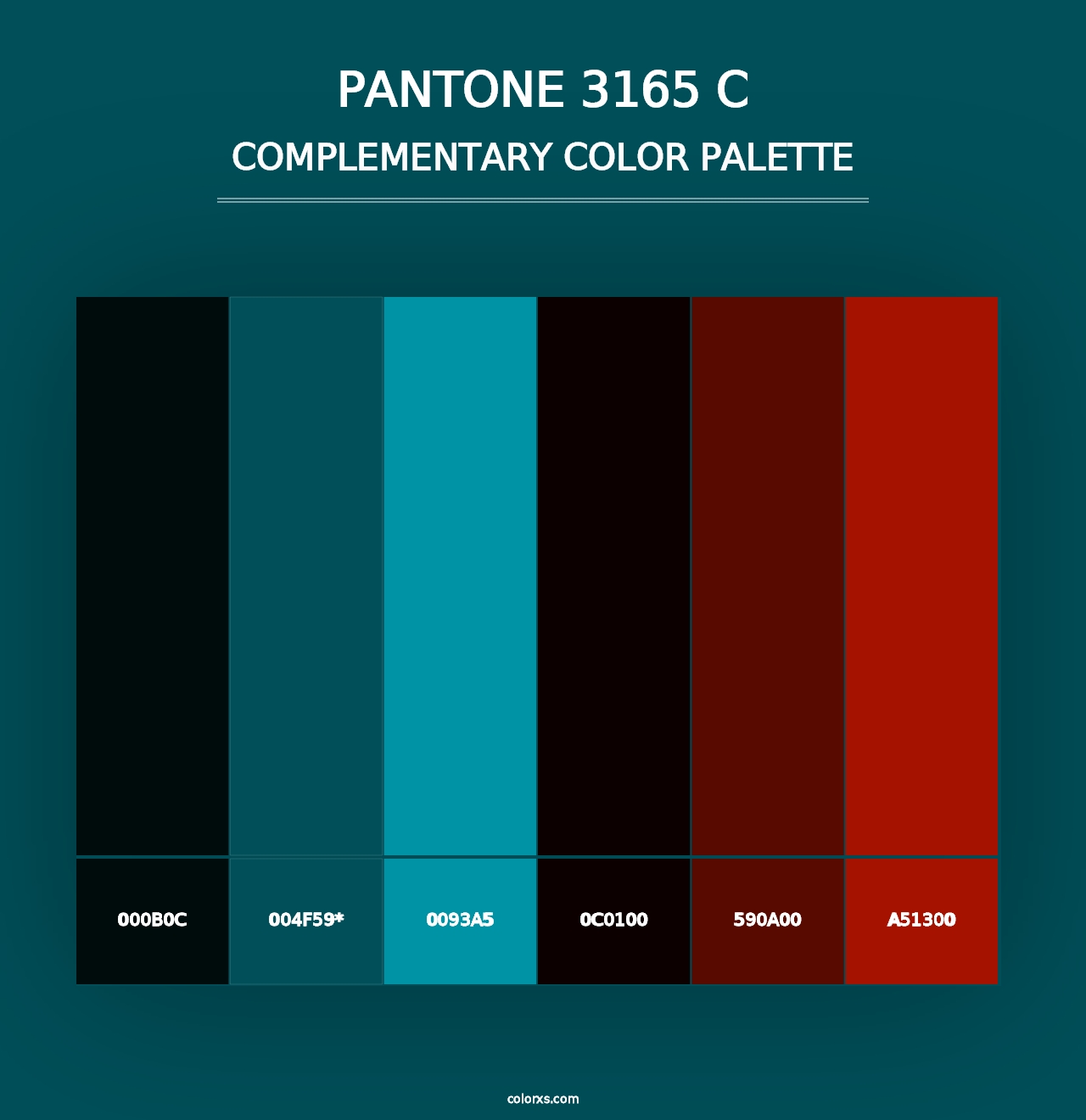 PANTONE 3165 C - Complementary Color Palette