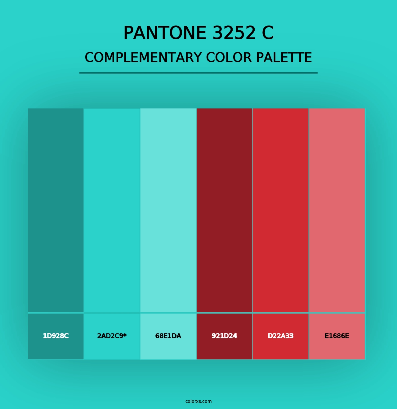 PANTONE 3252 C - Complementary Color Palette