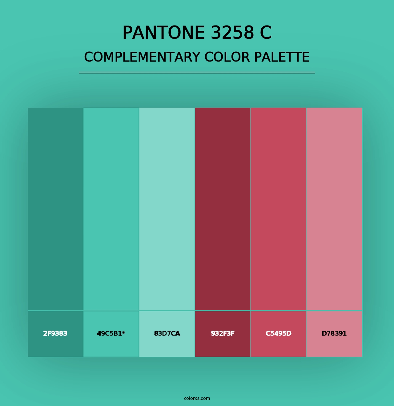 PANTONE 3258 C - Complementary Color Palette