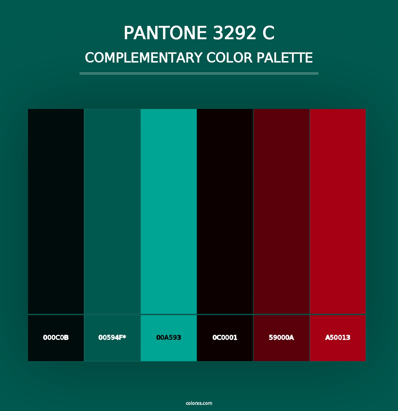 PANTONE 3292 C - Complementary Color Palette