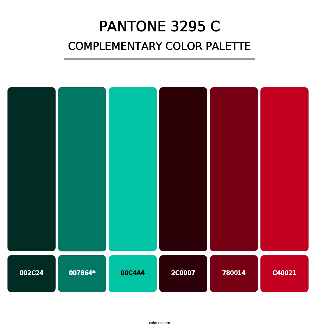 PANTONE 3295 C - Complementary Color Palette