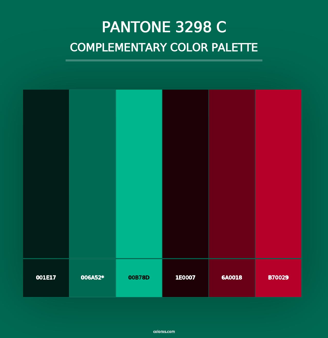 PANTONE 3298 C - Complementary Color Palette