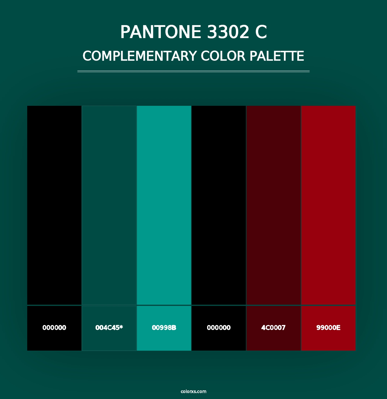 PANTONE 3302 C - Complementary Color Palette