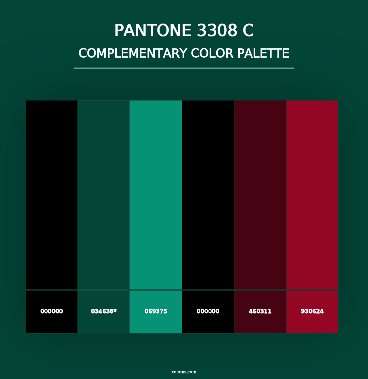 PANTONE 3308 C - Complementary Color Palette