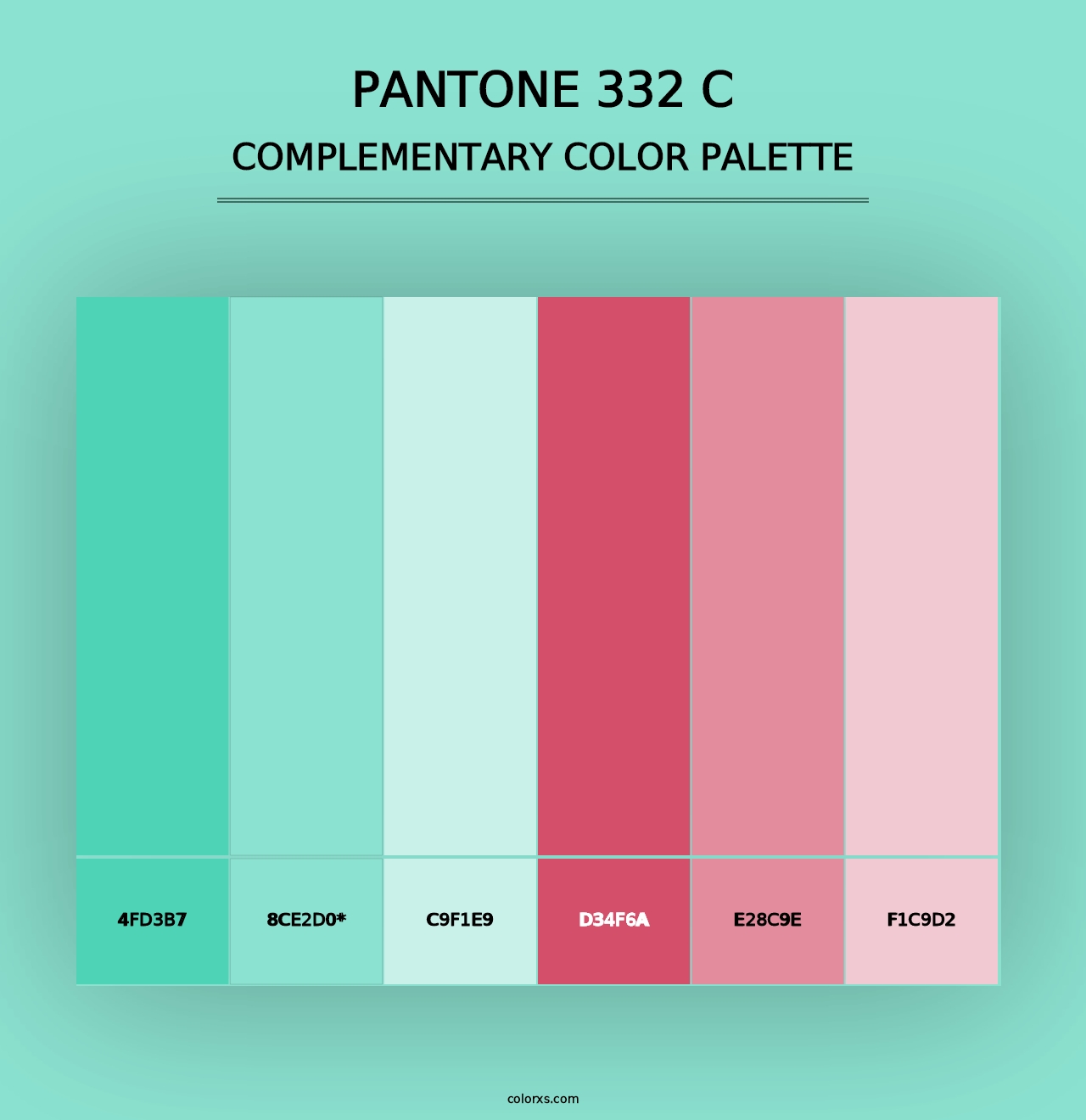 PANTONE 332 C - Complementary Color Palette