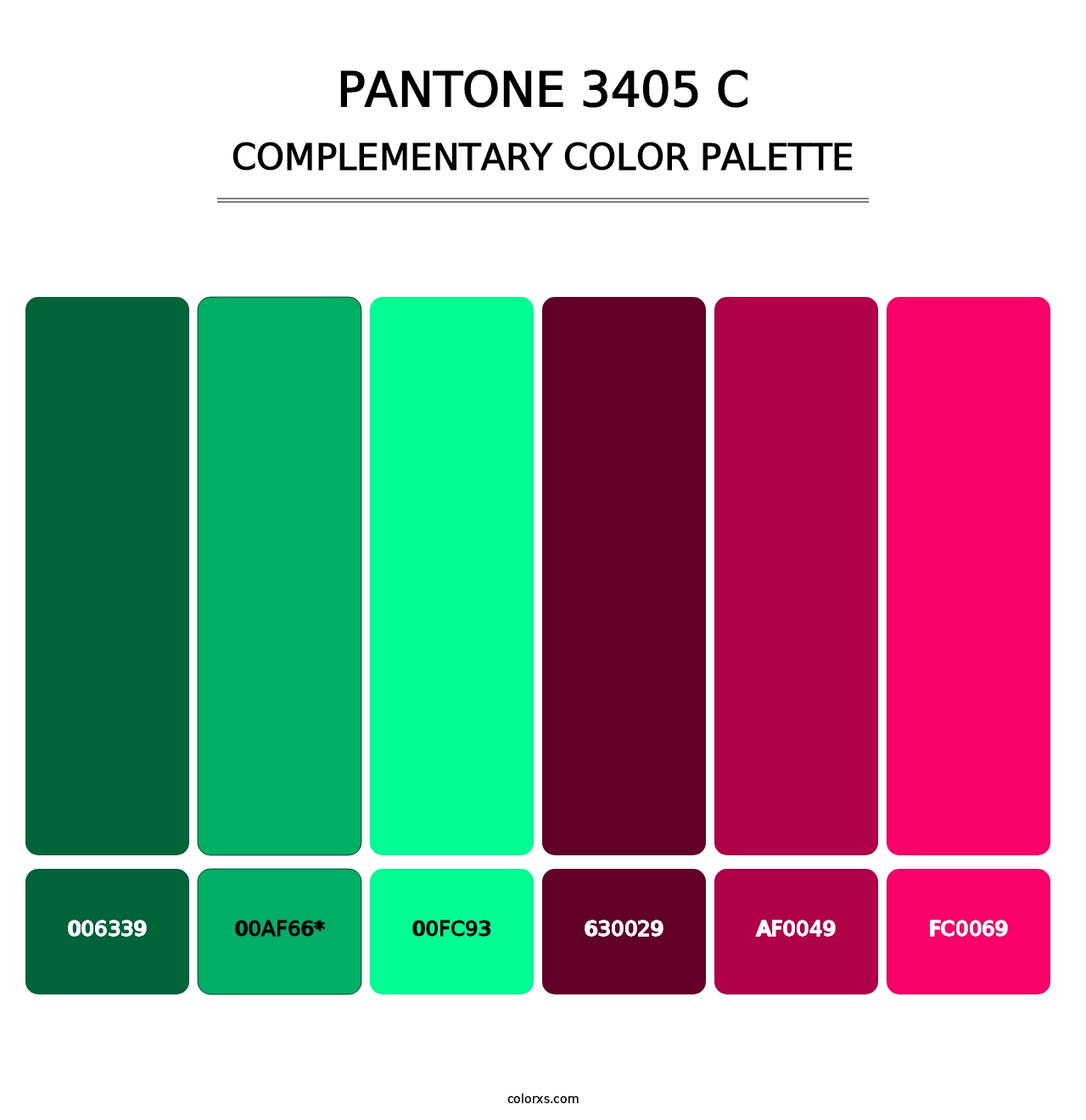 PANTONE 3405 C - Complementary Color Palette