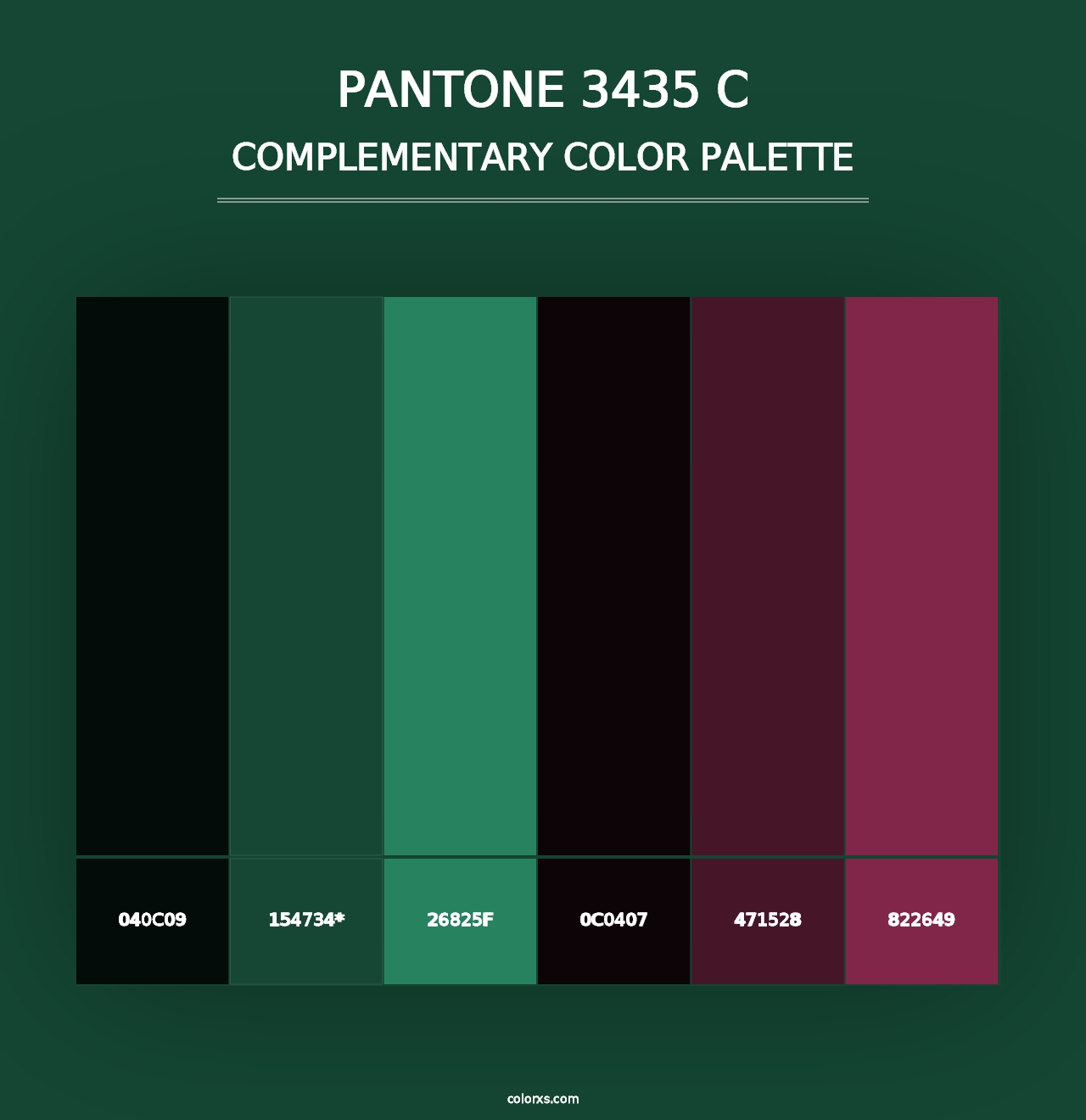 PANTONE 3435 C - Complementary Color Palette