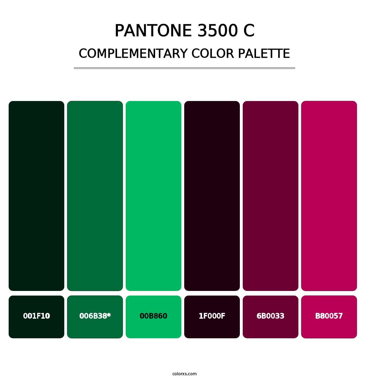 PANTONE 3500 C - Complementary Color Palette