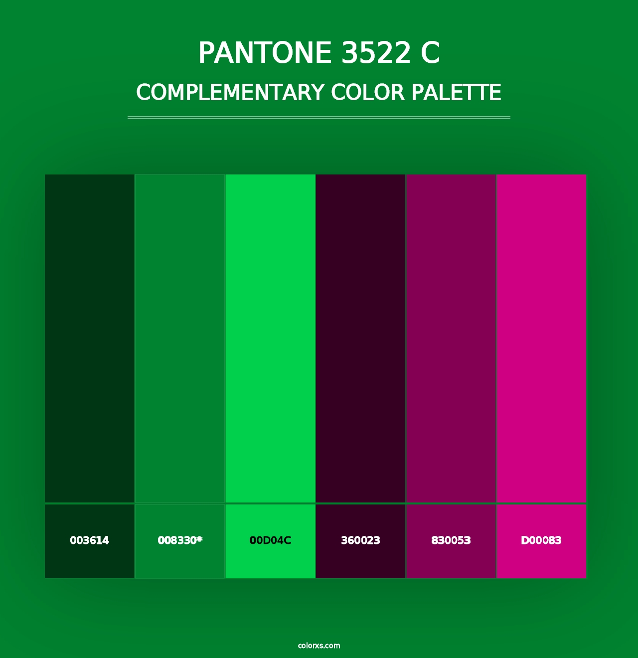 PANTONE 3522 C - Complementary Color Palette