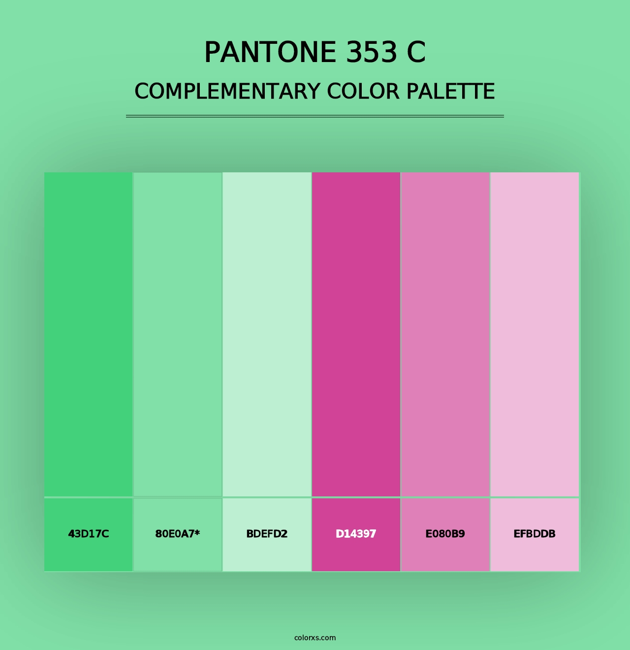 PANTONE 353 C - Complementary Color Palette