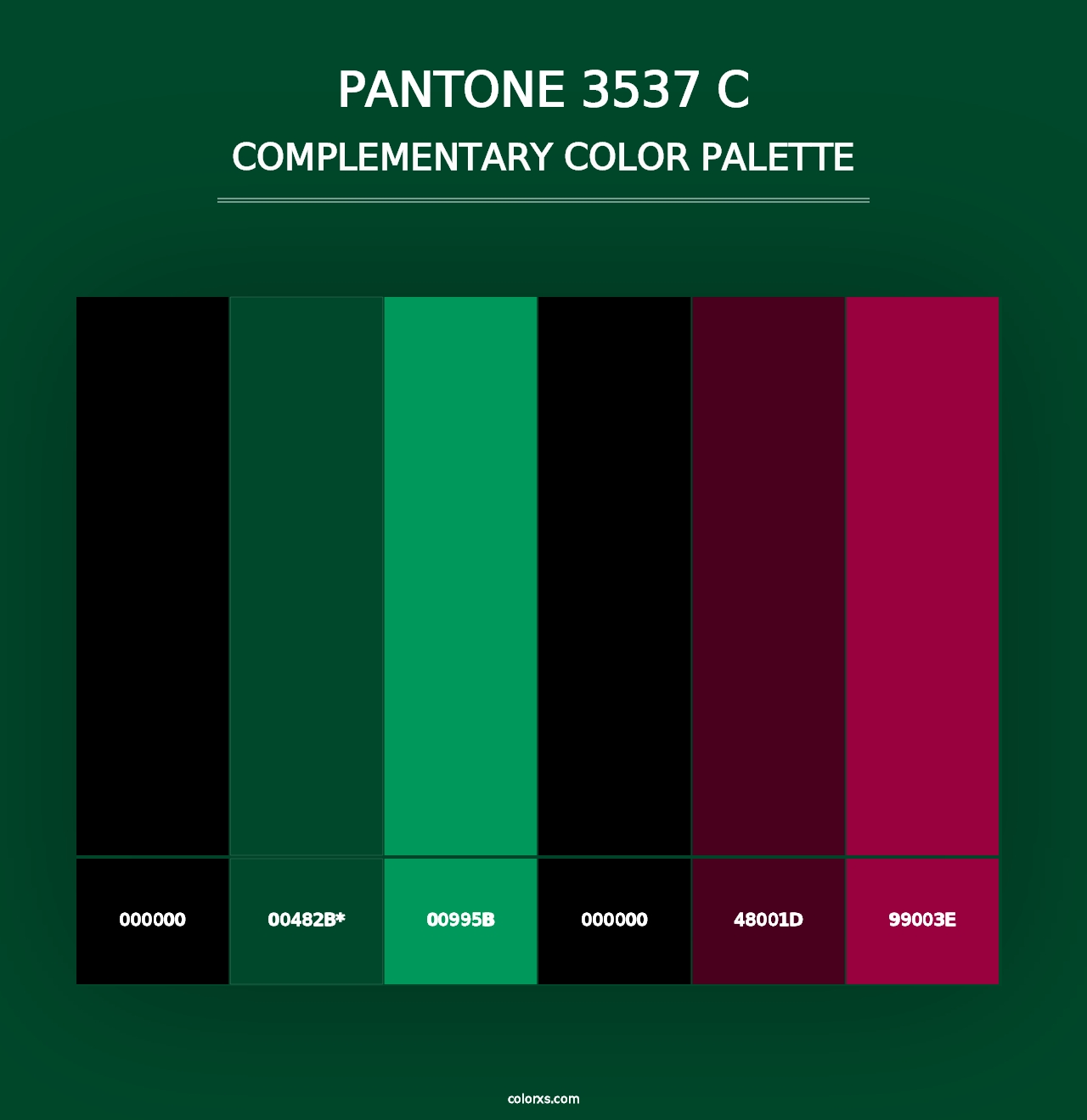 PANTONE 3537 C - Complementary Color Palette