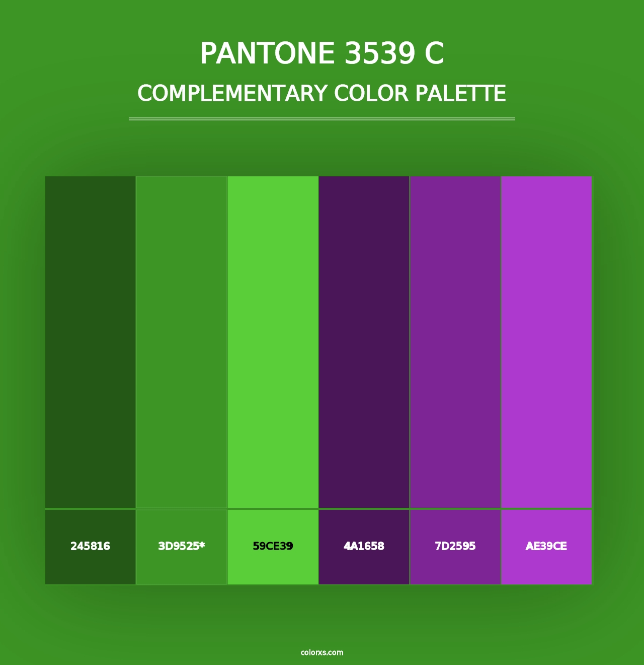 PANTONE 3539 C - Complementary Color Palette