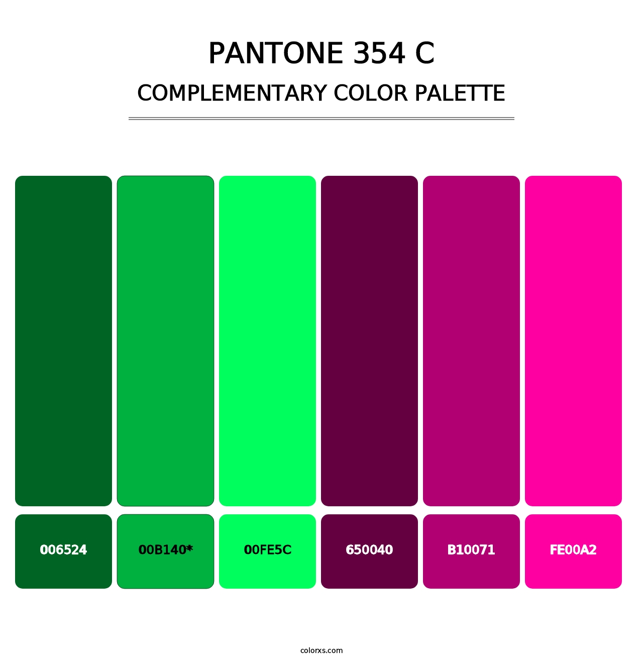 PANTONE 354 C - Complementary Color Palette