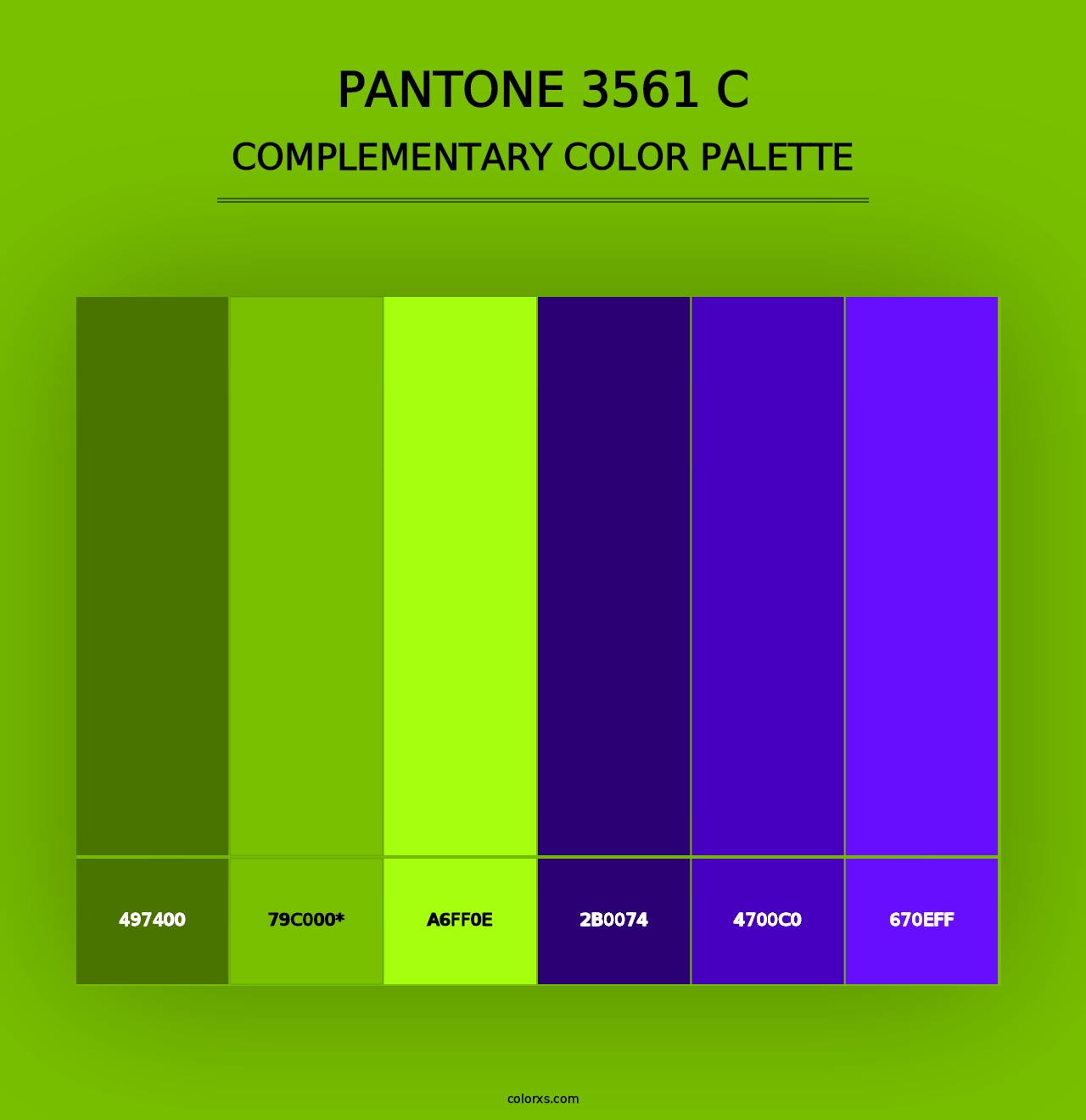 PANTONE 3561 C - Complementary Color Palette