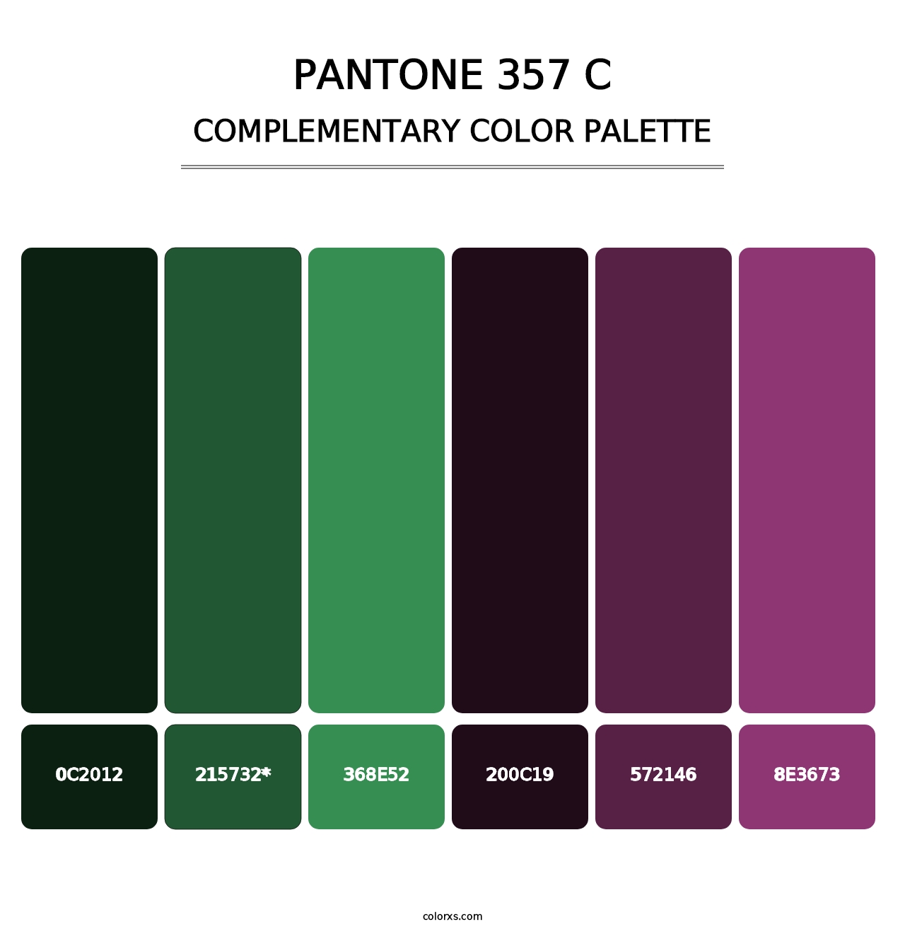 PANTONE 357 C - Complementary Color Palette