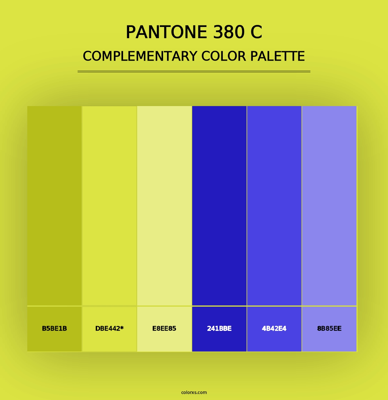 PANTONE 380 C - Complementary Color Palette