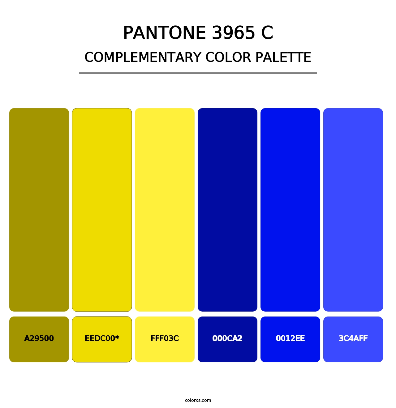 PANTONE 3965 C - Complementary Color Palette