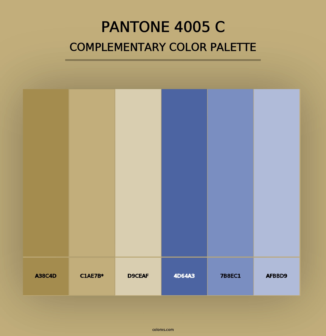 PANTONE 4005 C - Complementary Color Palette