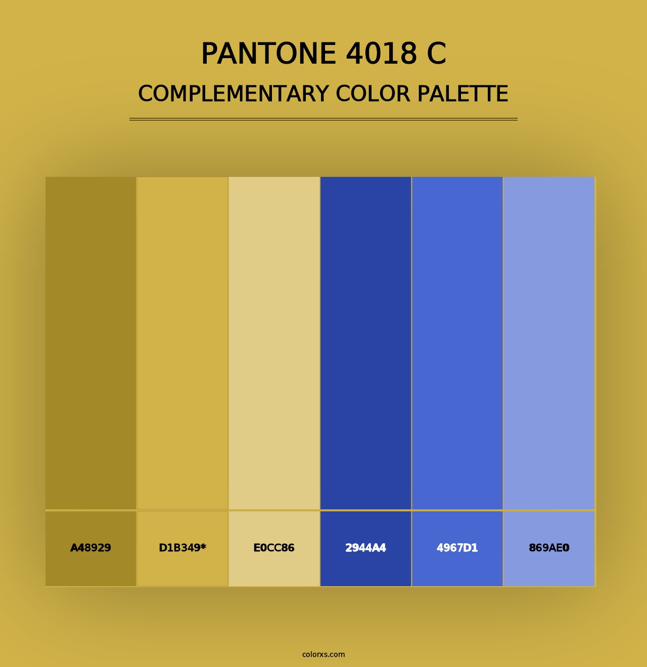 PANTONE 4018 C - Complementary Color Palette