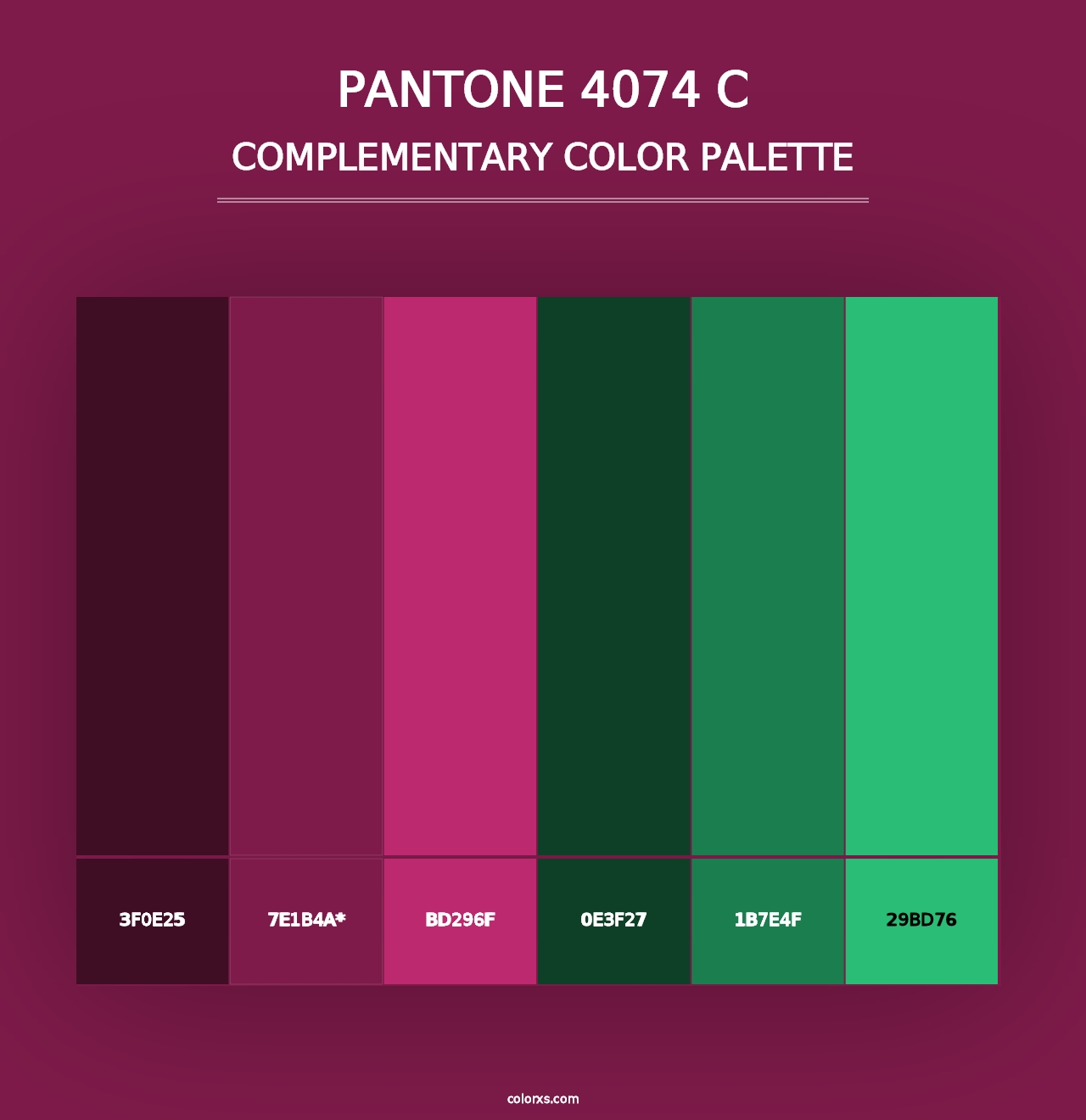 PANTONE 4074 C - Complementary Color Palette