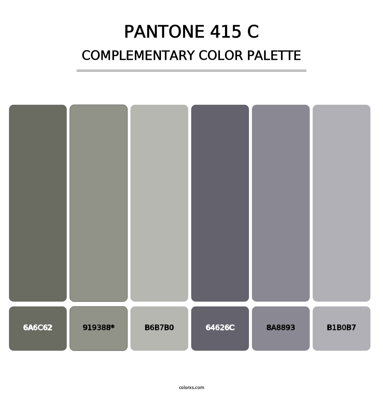 PANTONE 415 C - Complementary Color Palette