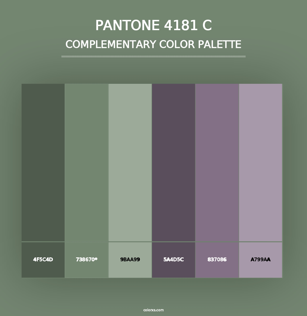 PANTONE 4181 C - Complementary Color Palette