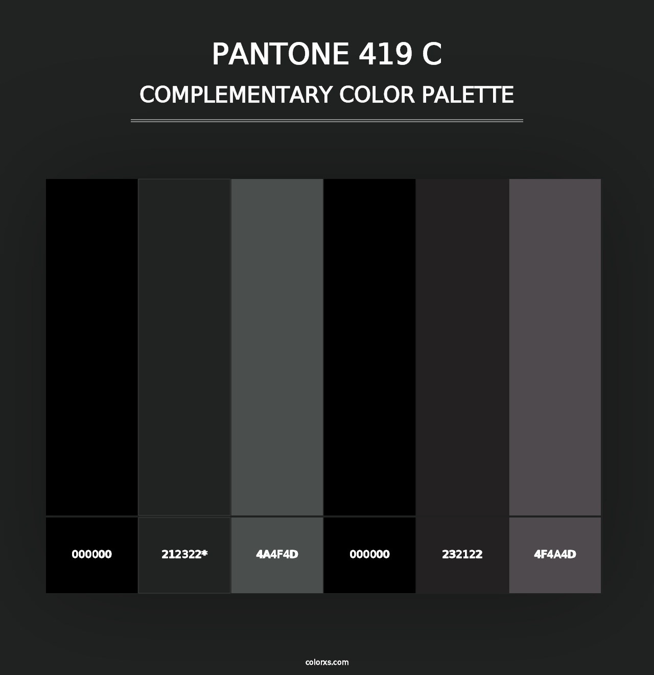 PANTONE 419 C - Complementary Color Palette