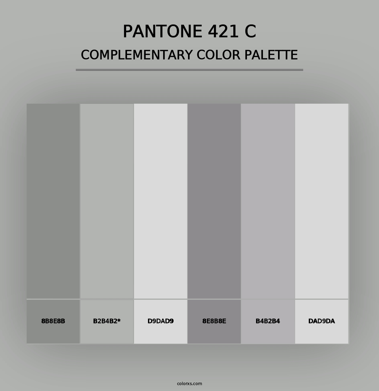 PANTONE 421 C - Complementary Color Palette