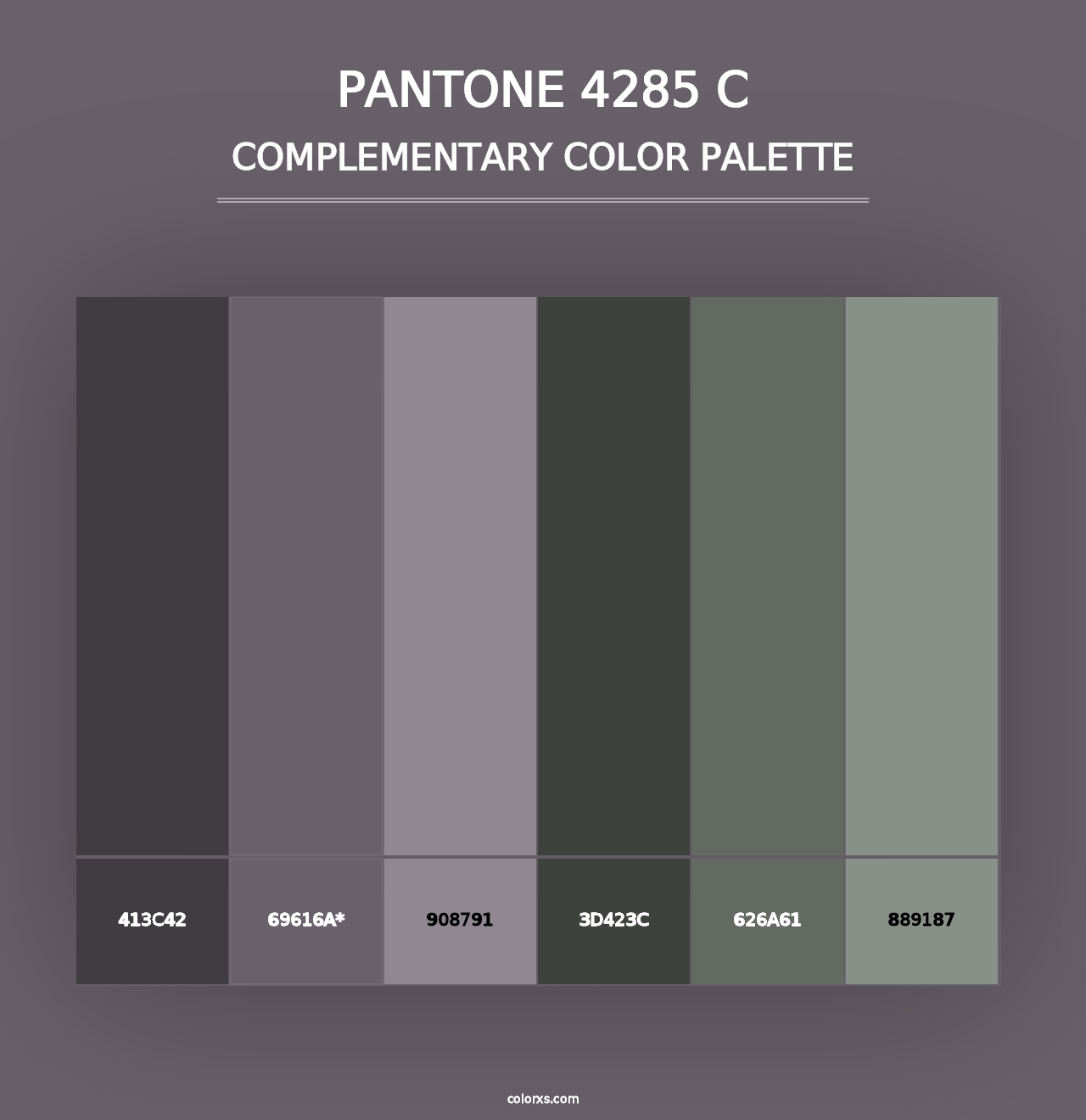 PANTONE 4285 C - Complementary Color Palette