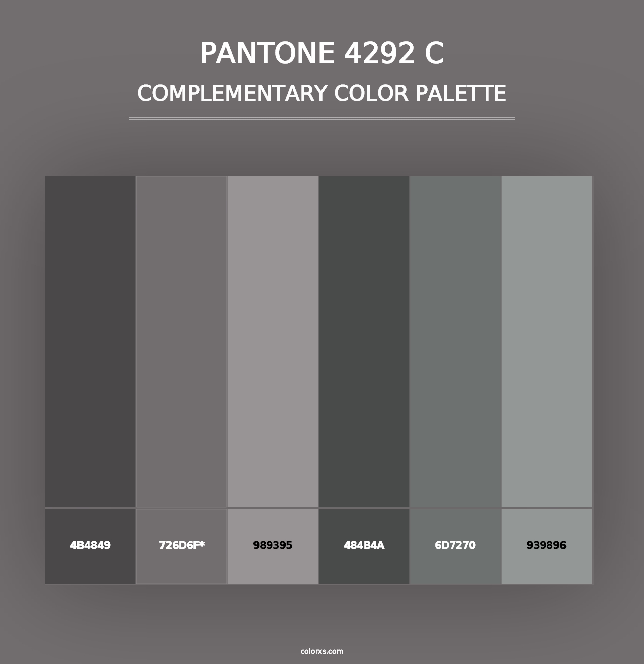 PANTONE 4292 C - Complementary Color Palette