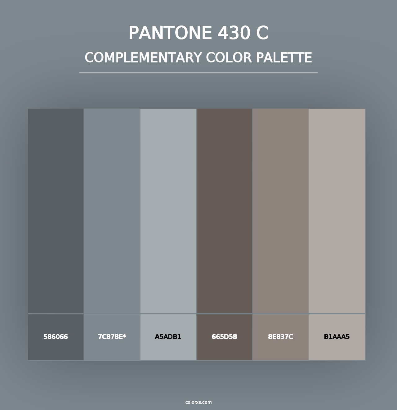 PANTONE 430 C - Complementary Color Palette