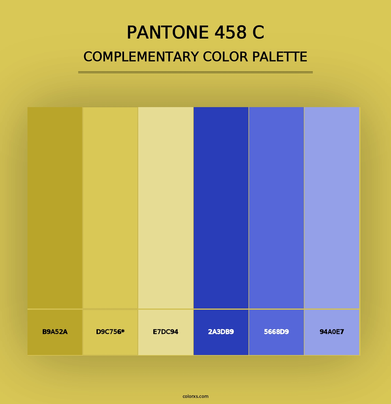 PANTONE 458 C - Complementary Color Palette