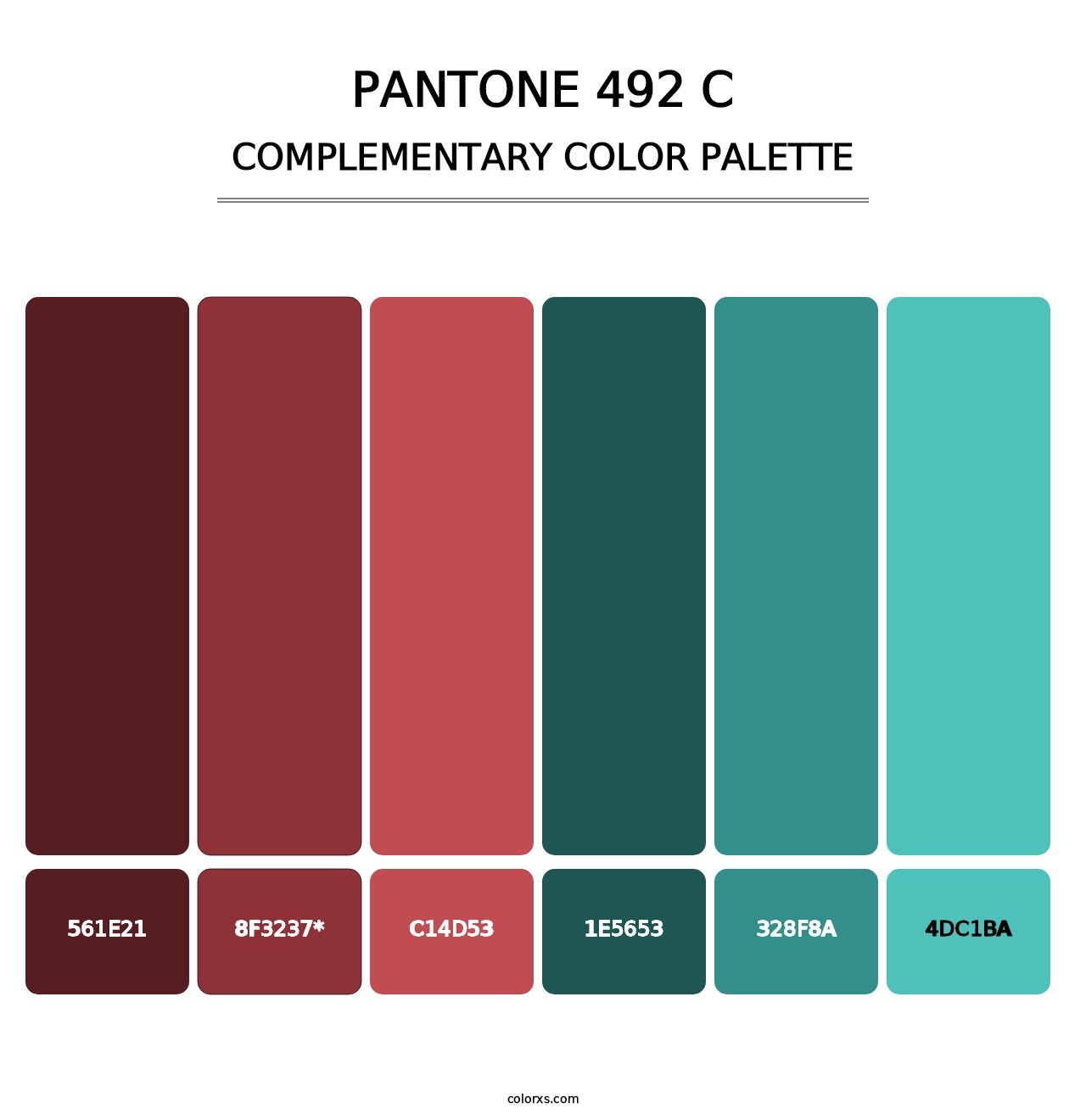 PANTONE 492 C - Complementary Color Palette