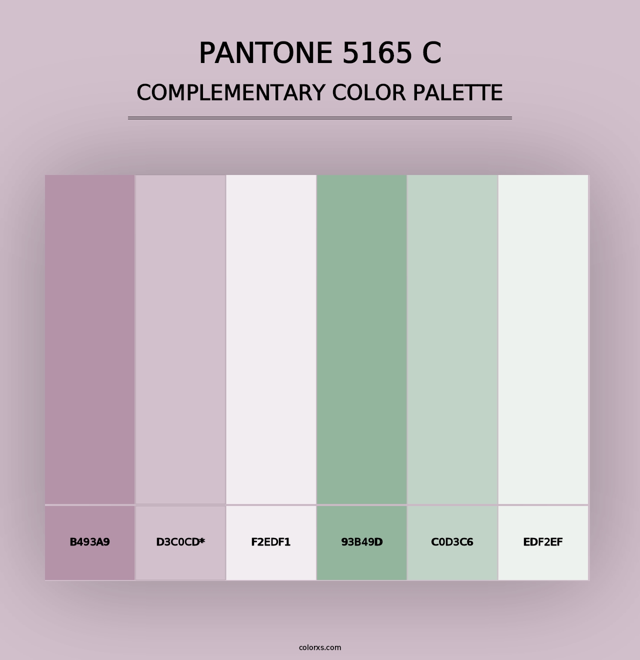 PANTONE 5165 C - Complementary Color Palette