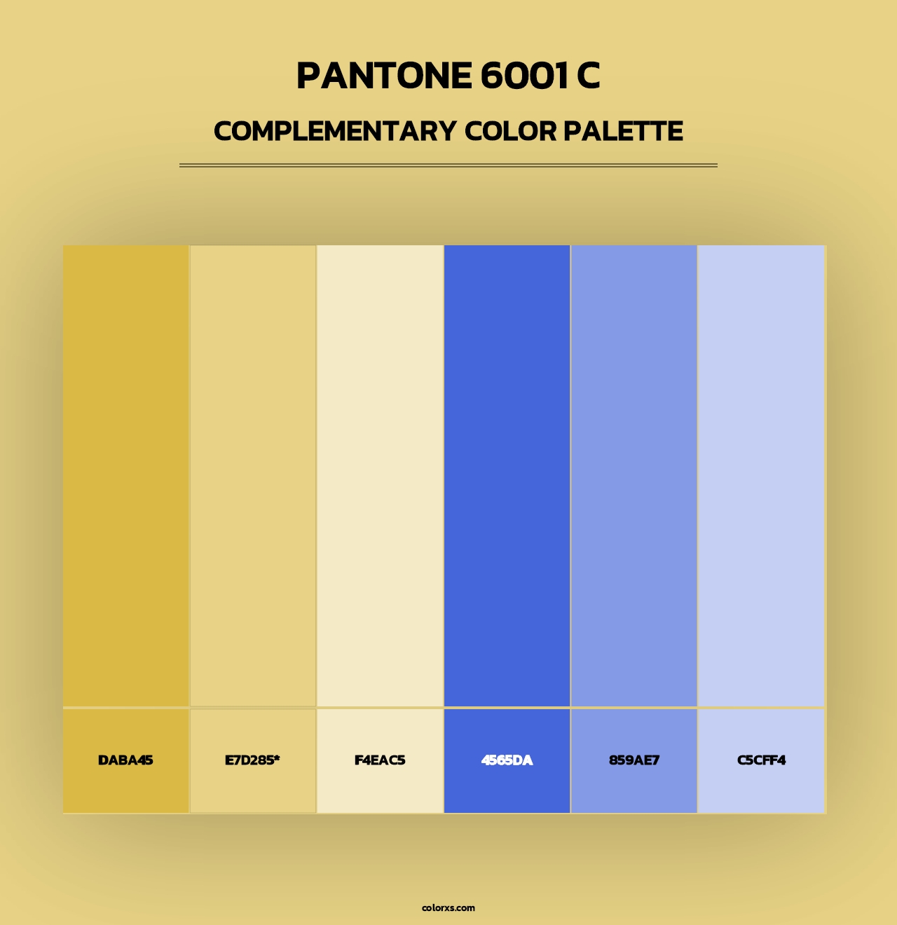 PANTONE 6001 C - Complementary Color Palette