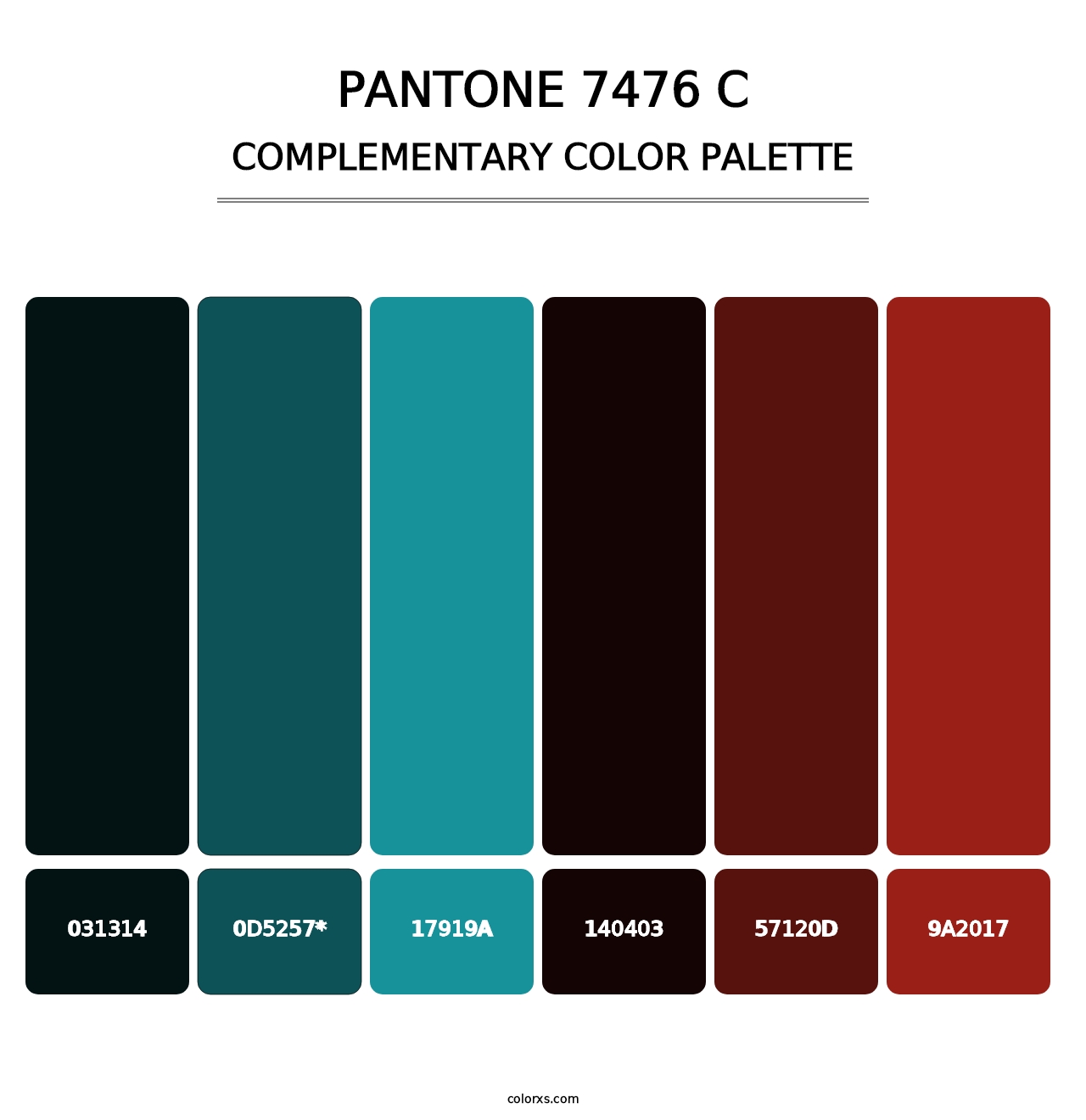 PANTONE 7476 C - Complementary Color Palette