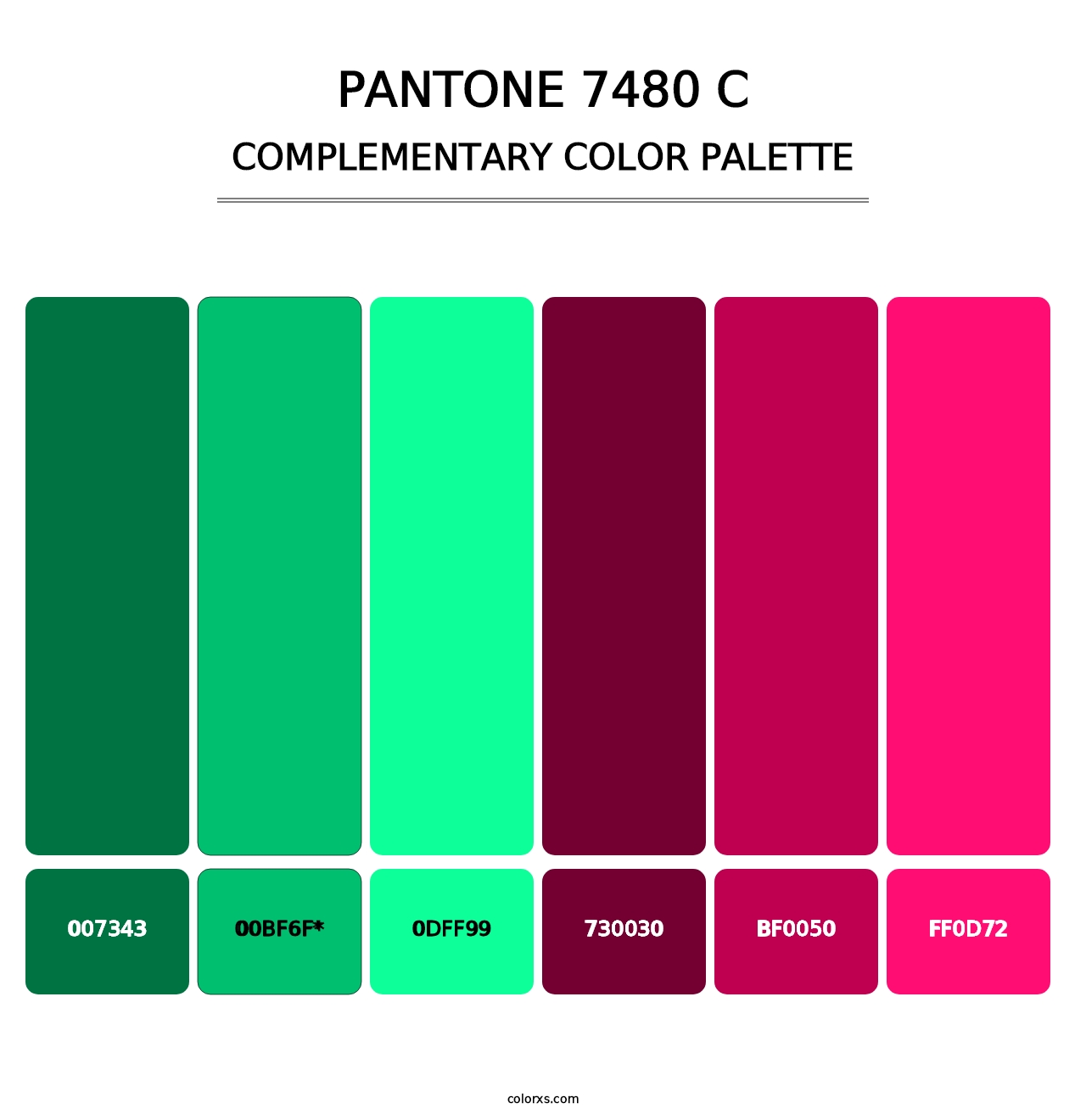 PANTONE 7480 C - Complementary Color Palette