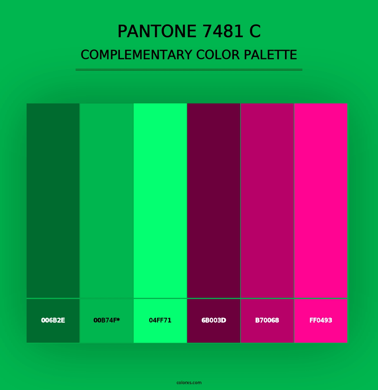 PANTONE 7481 C - Complementary Color Palette