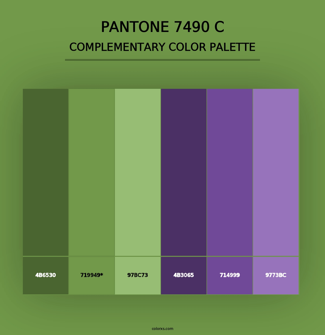 PANTONE 7490 C - Complementary Color Palette