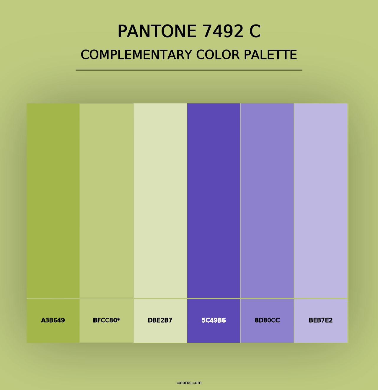 PANTONE 7492 C - Complementary Color Palette