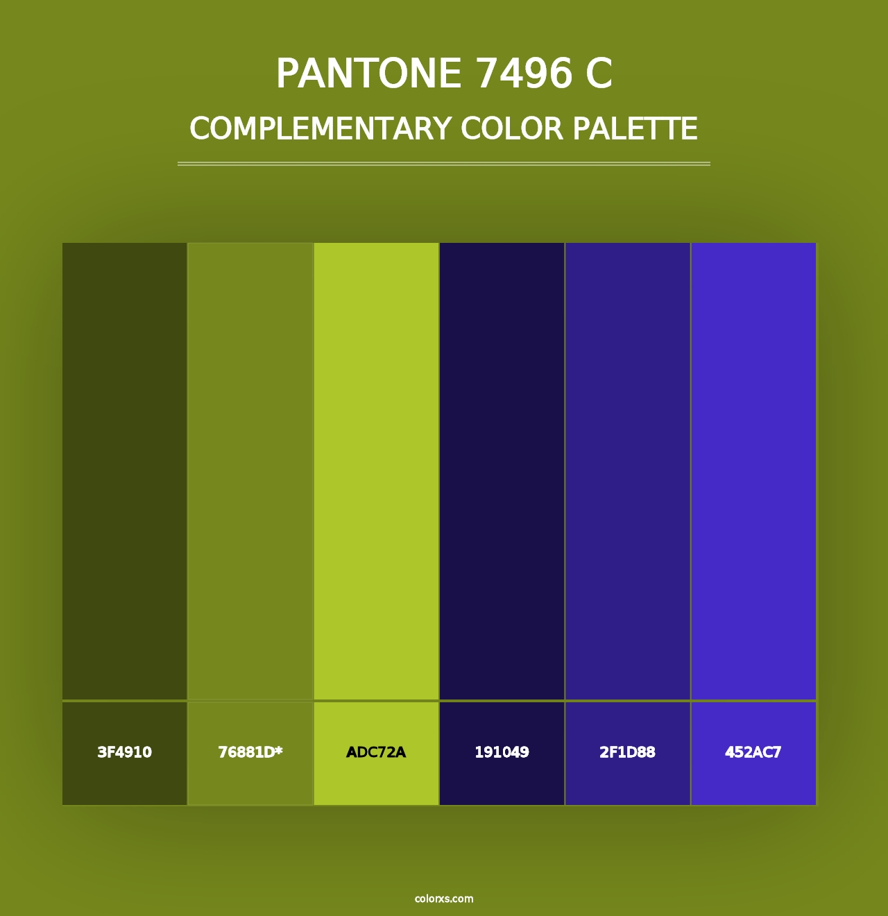 PANTONE 7496 C - Complementary Color Palette