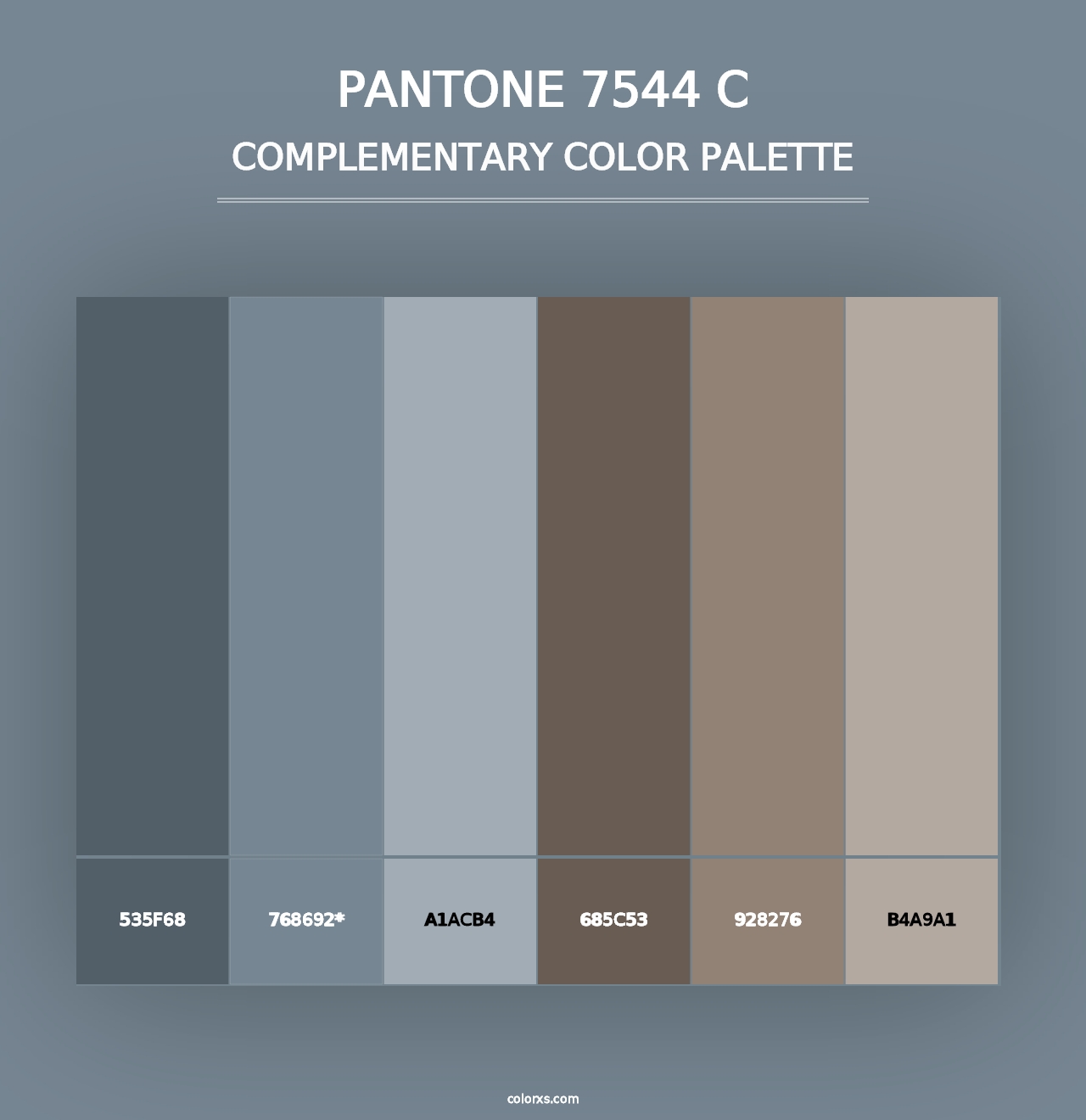 PANTONE 7544 C - Complementary Color Palette