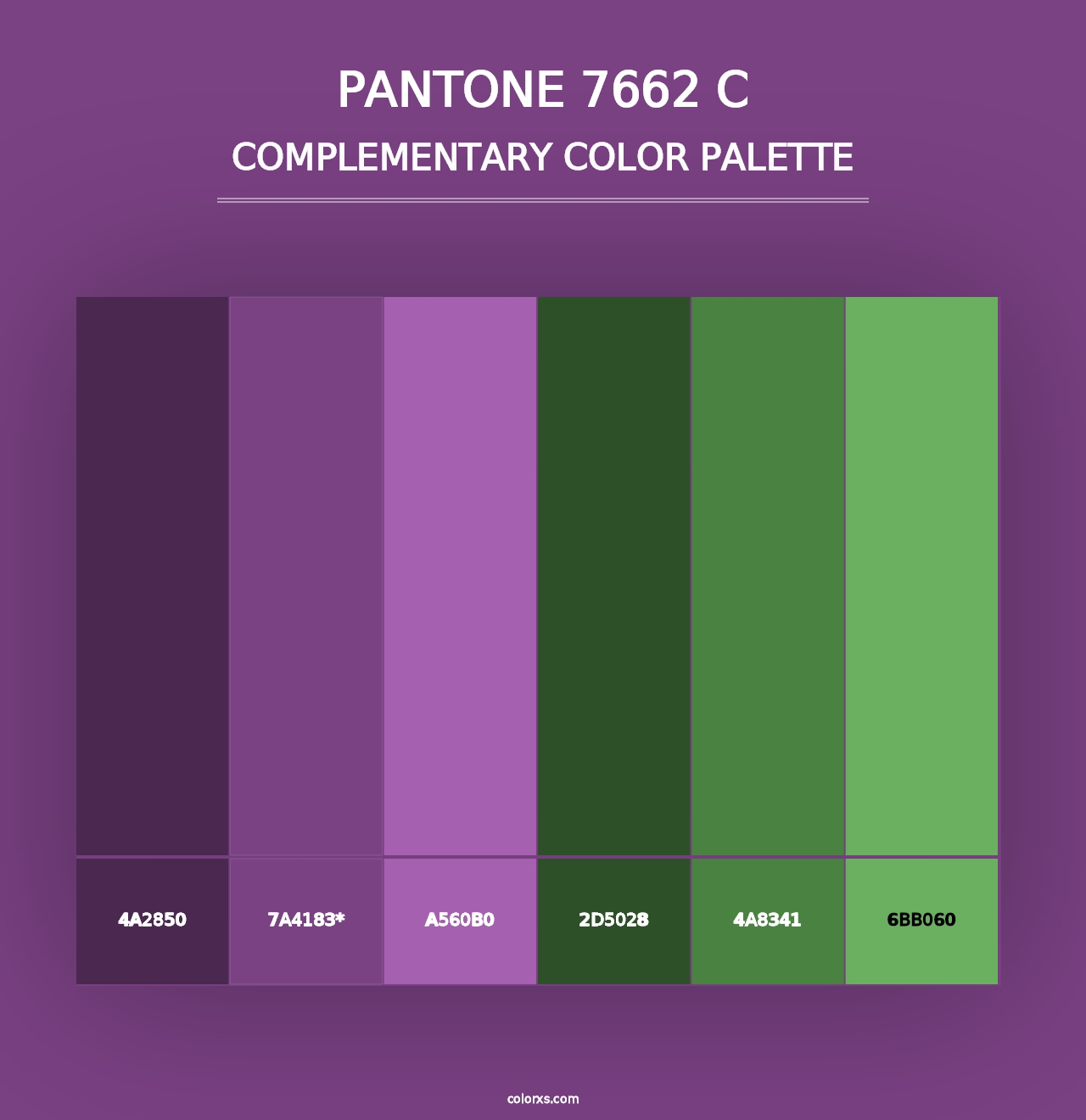 PANTONE 7662 C - Complementary Color Palette