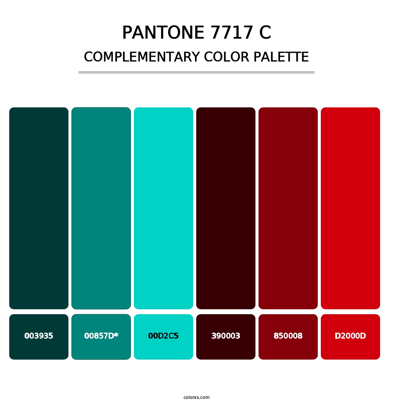 PANTONE 7717 C - Complementary Color Palette