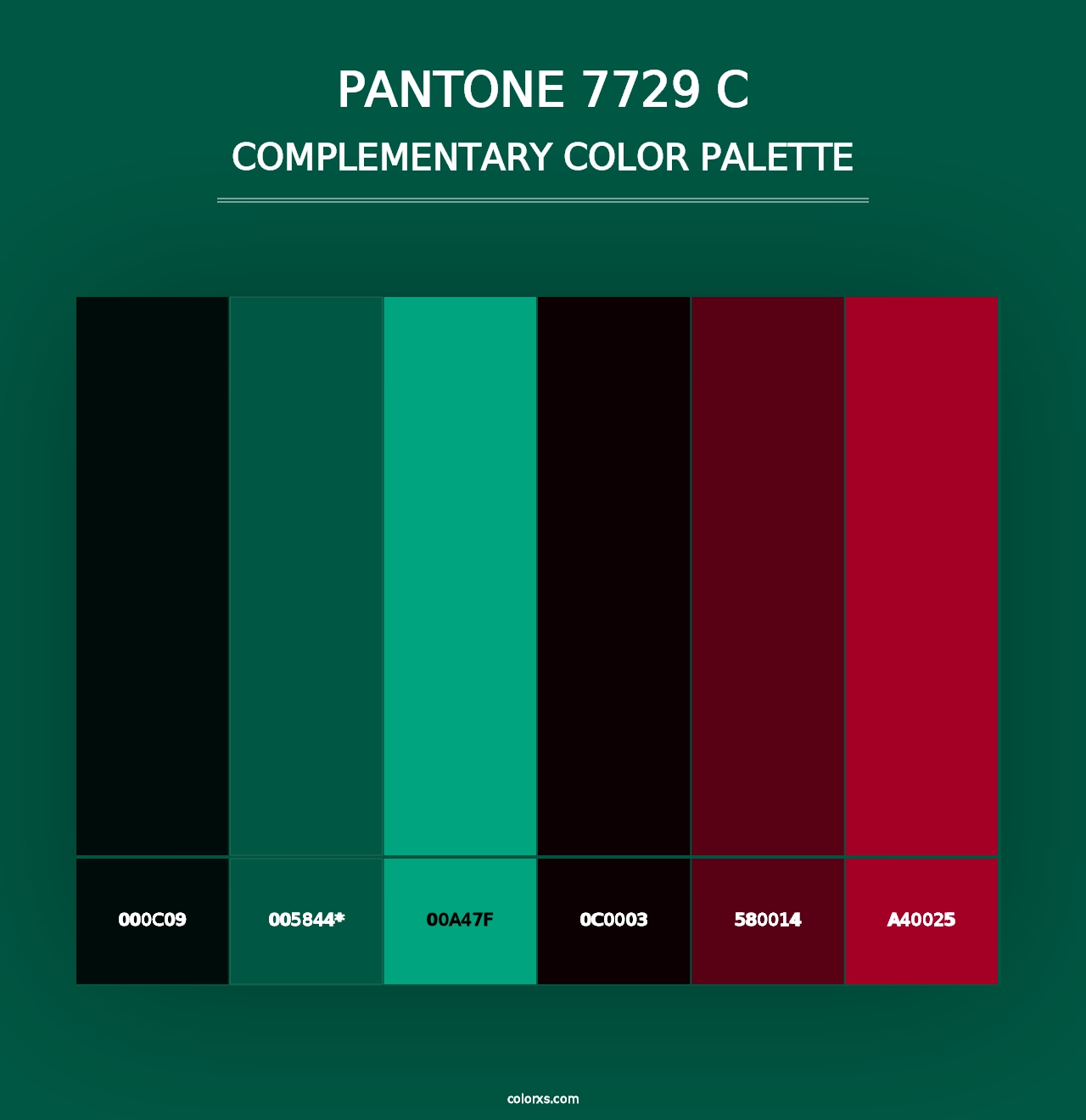 PANTONE 7729 C - Complementary Color Palette