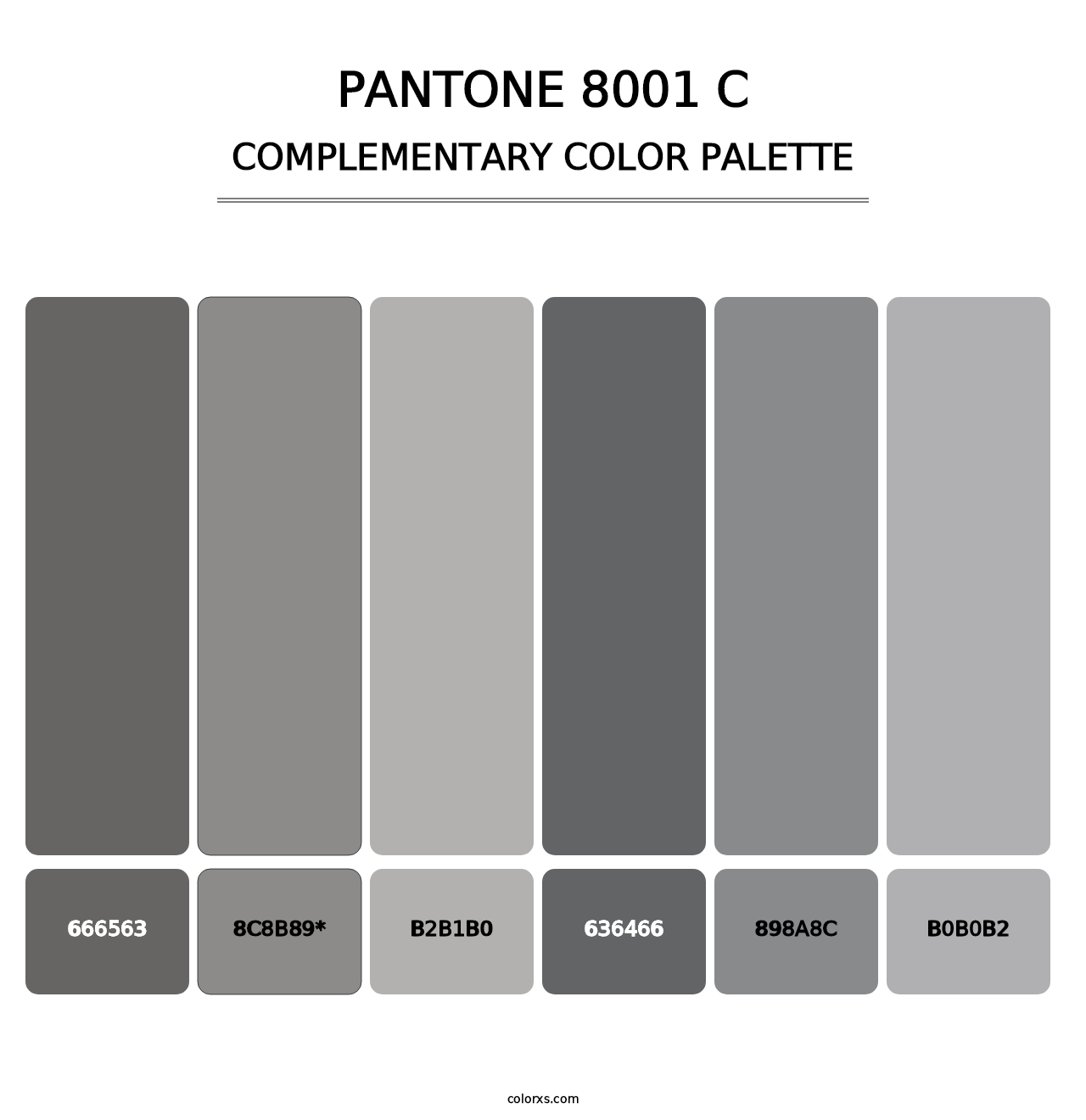 PANTONE 8001 C - Complementary Color Palette