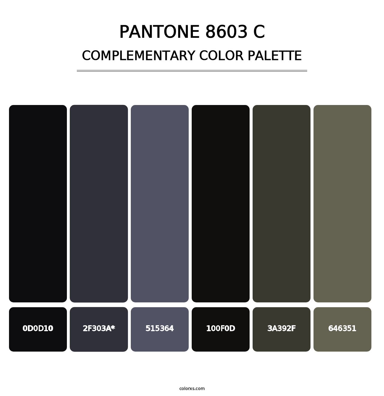 PANTONE 8603 C - Complementary Color Palette