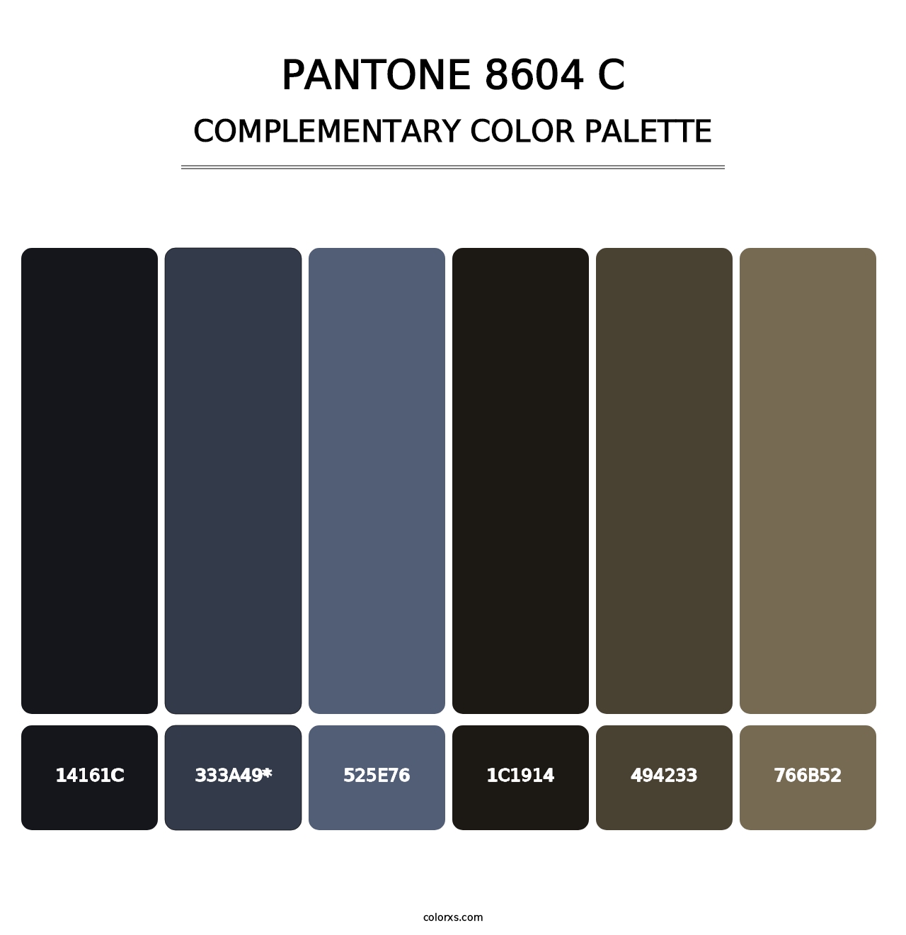 PANTONE 8604 C - Complementary Color Palette