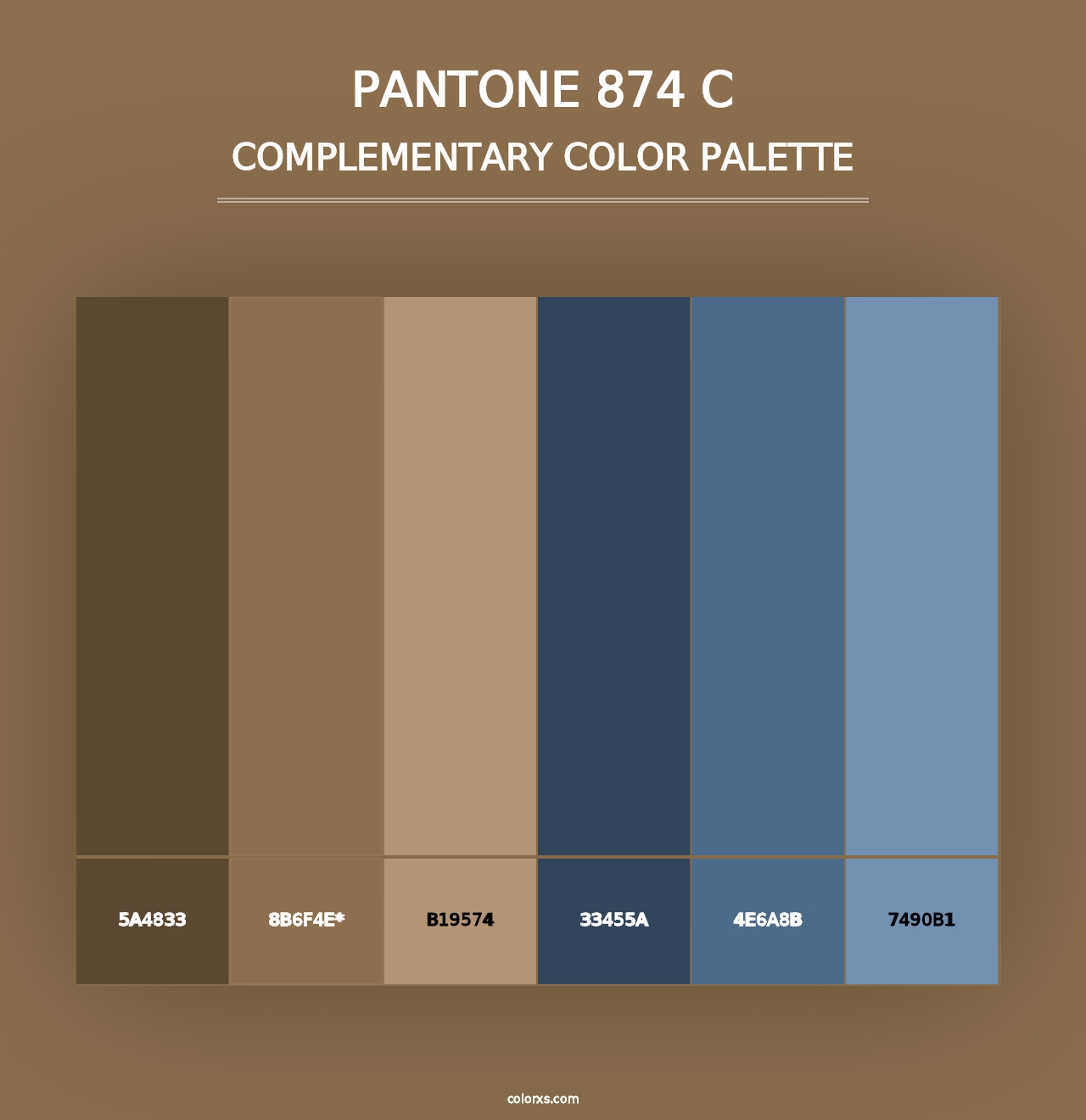 PANTONE 874 C - Complementary Color Palette