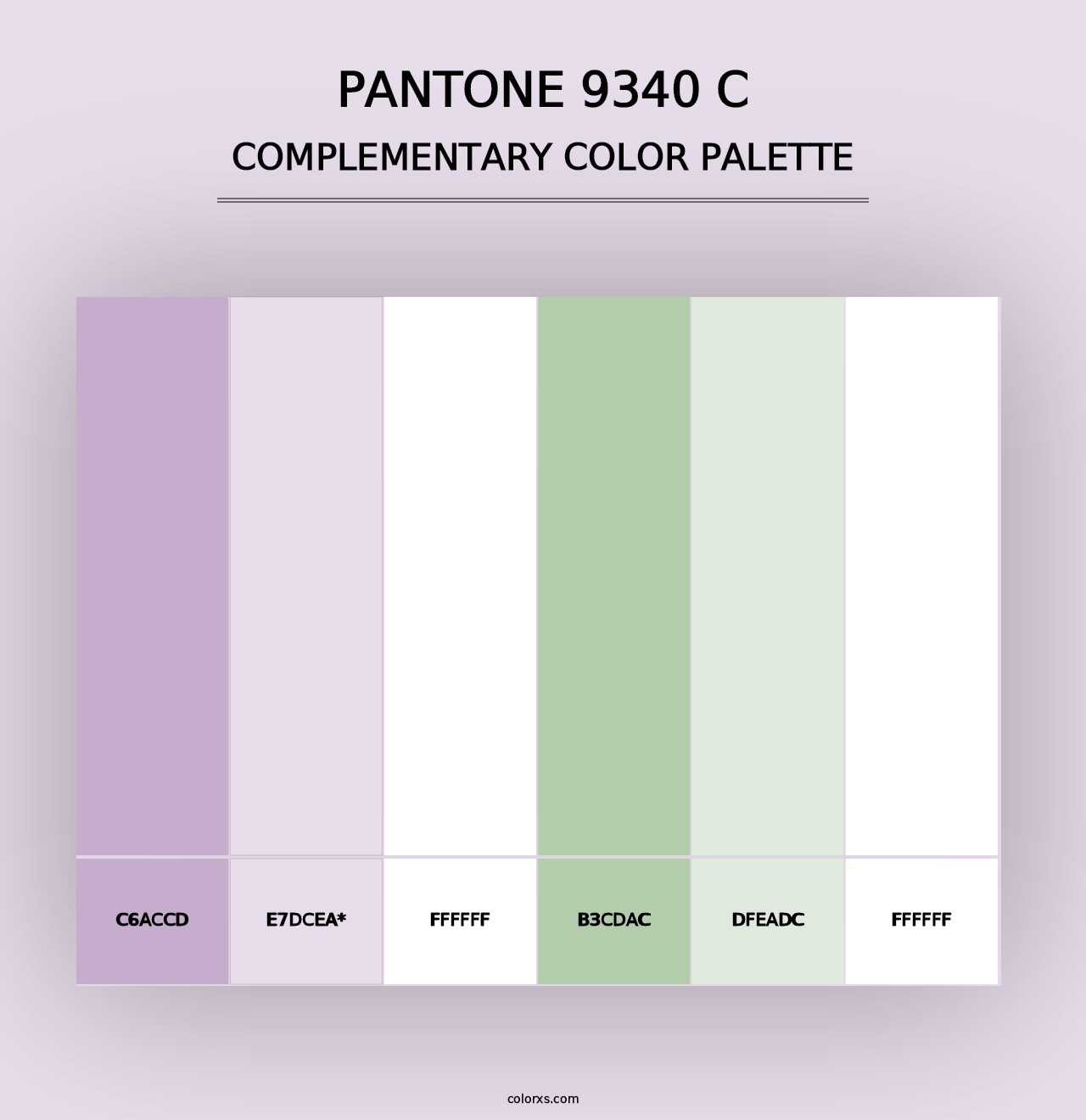 PANTONE 9340 C - Complementary Color Palette